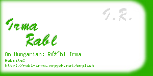 irma rabl business card